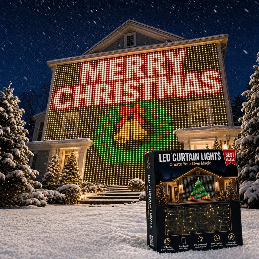 Xmas Glow — Smart LED Christmas Curtain (App Controlled)
